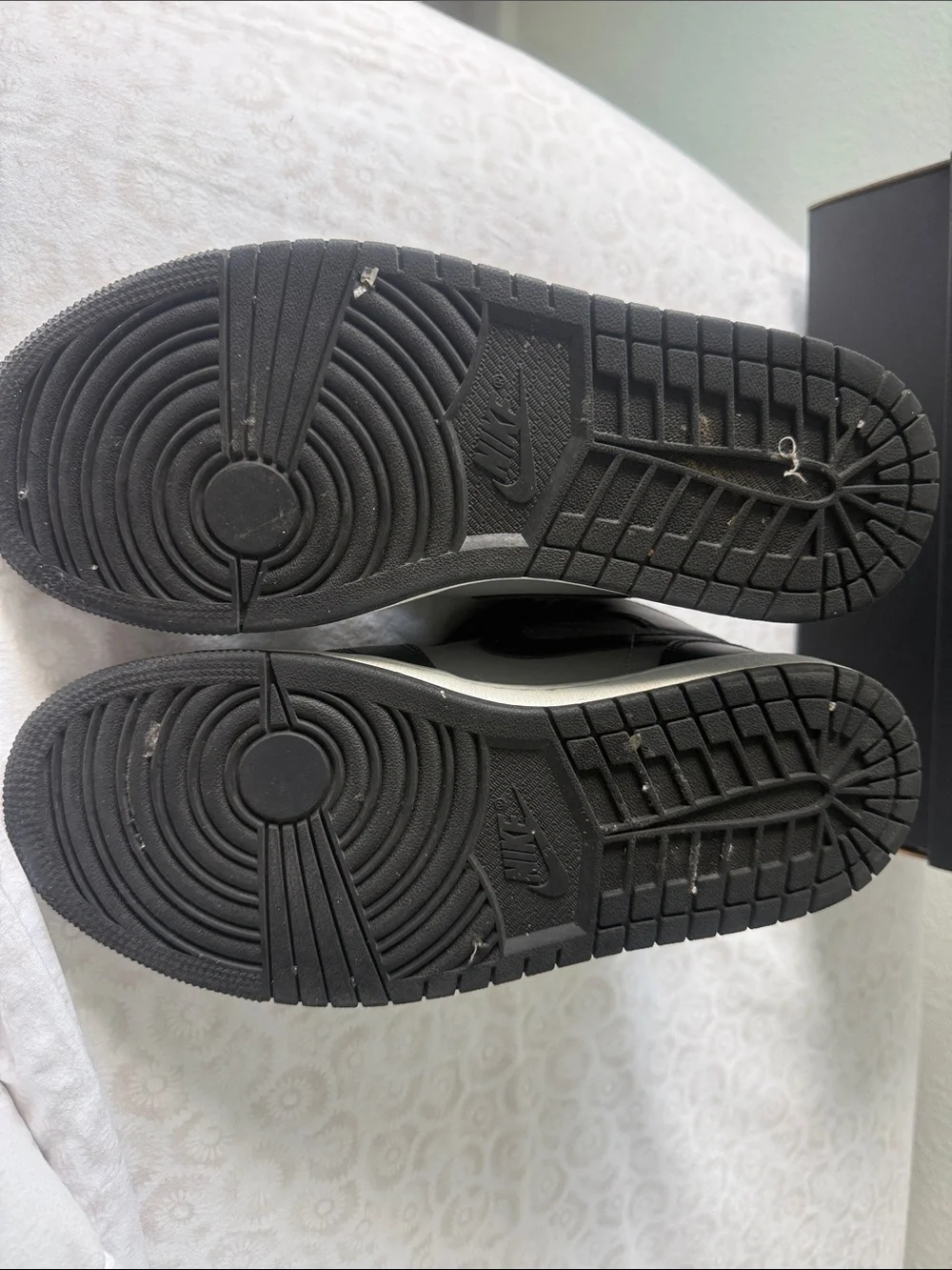 Air Jordan 1 Mid Sneakers in Black, Gray with Red Jumpman